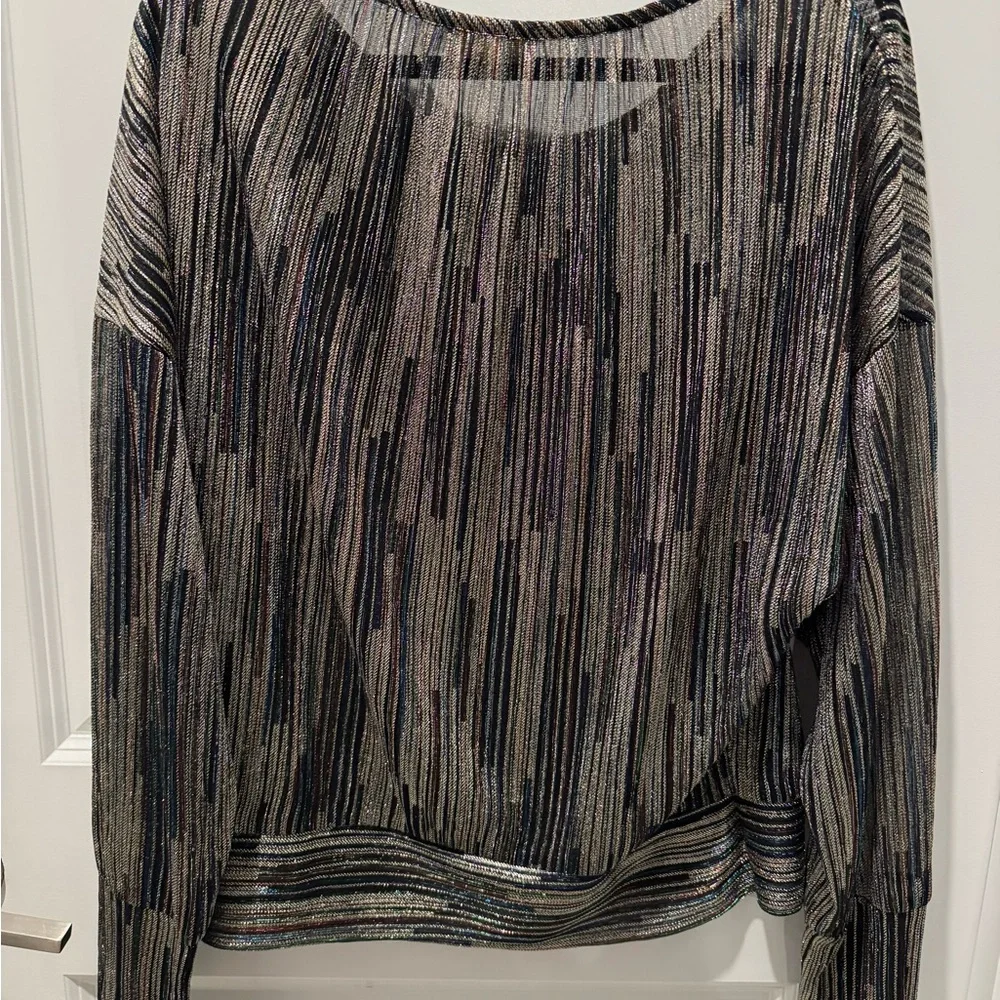 Ramy Brook Metallic Striped Blouse - Picture 4 of 6